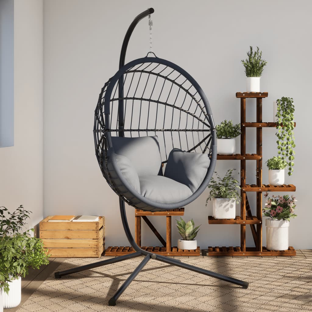 Hanging Egg Chair Stand Steel black