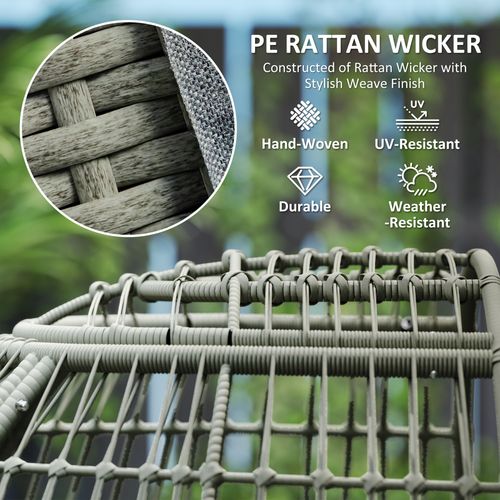 Outsunny PE Rattan Egg Chair w/ Padded Cushions for Garden