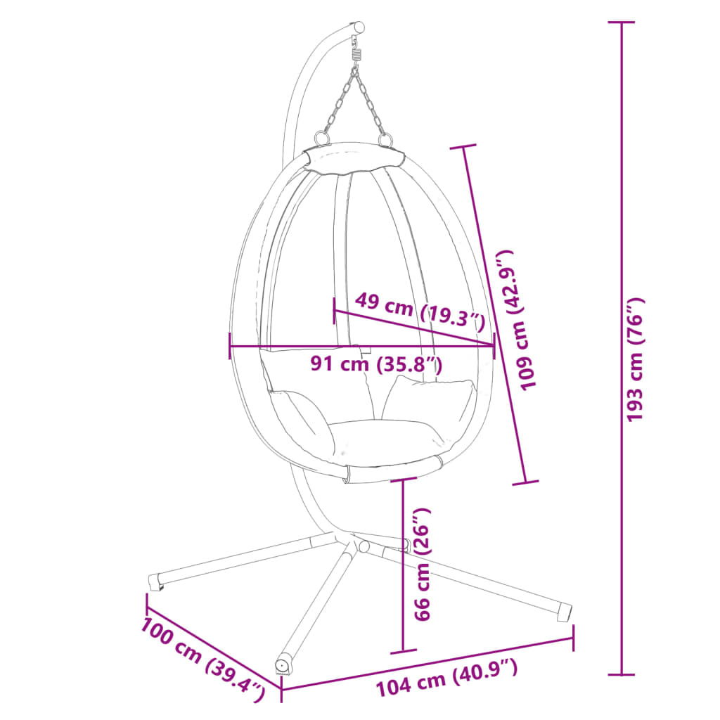 Hanging Egg Chair With Stand Fabric And Steel