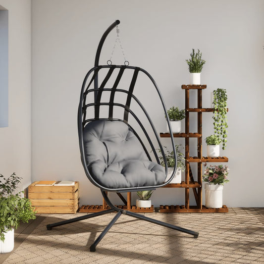 Hanging Egg Chair With Stand Anthracite Steel Default Title