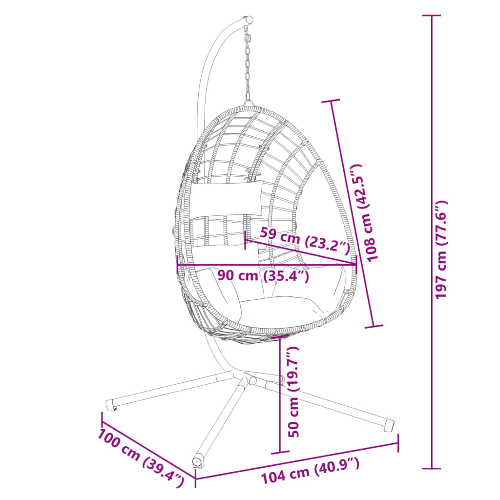 Hanging Egg Chair With Stand Rattan And Steel