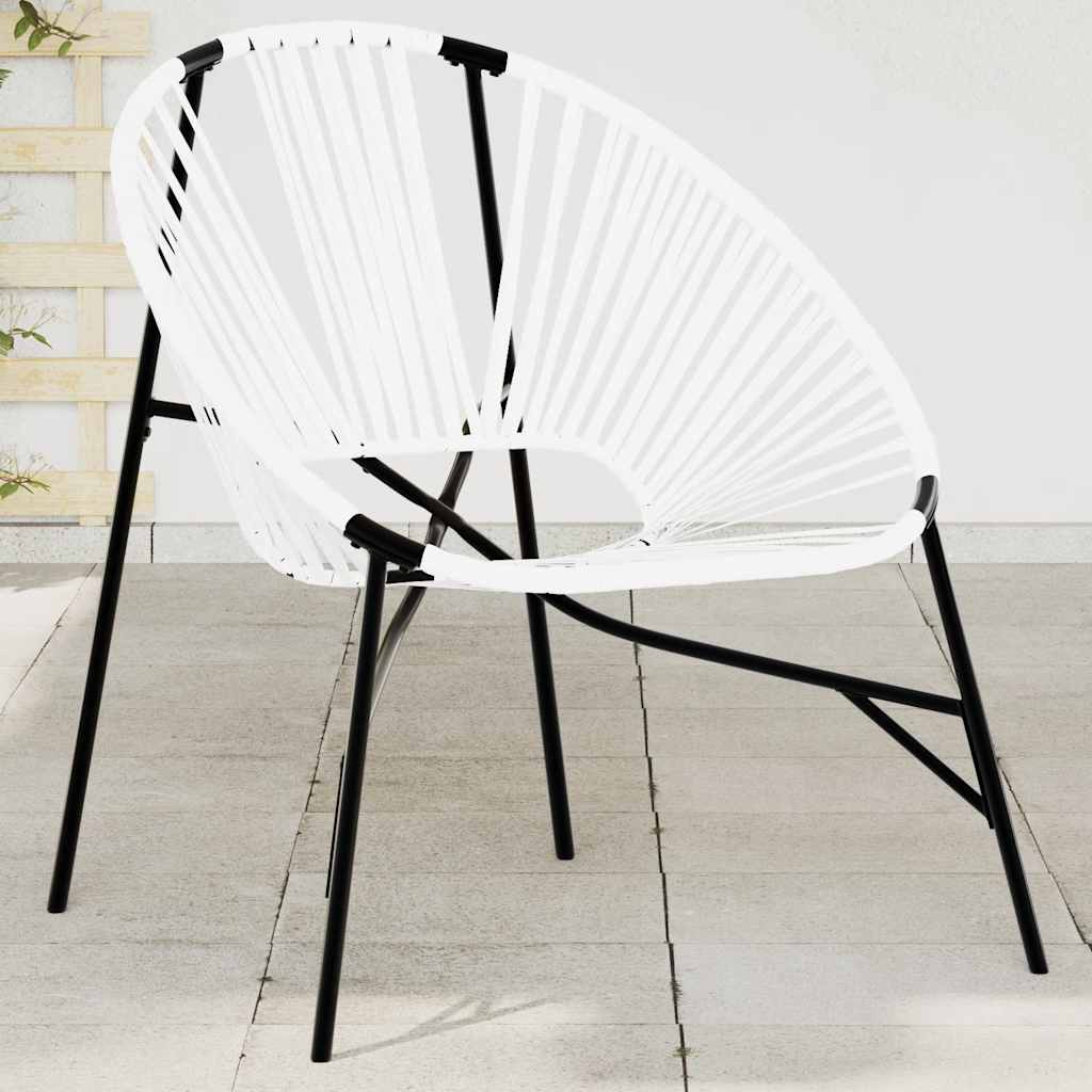 Garden Egg Chair Poly Rattan black and white