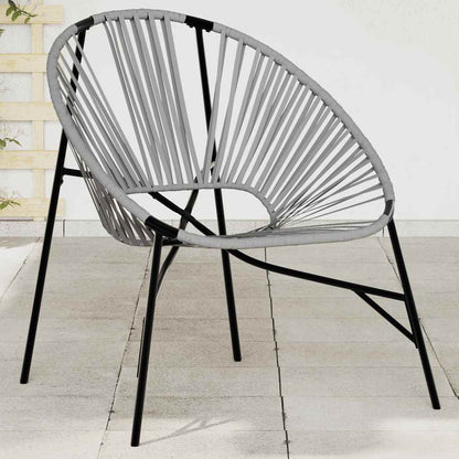 Garden Egg Chair Poly Rattan black and light grey