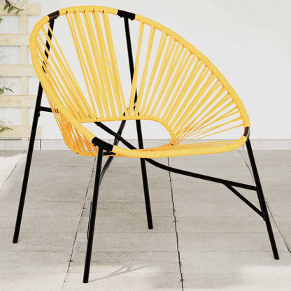 Garden Egg Chair Poly Rattan black and yellow