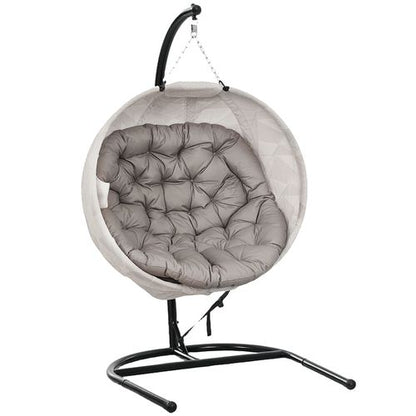 Outsunny Hanging Egg Chair Outdoor Indoor Swing Chair, Folding Basket
